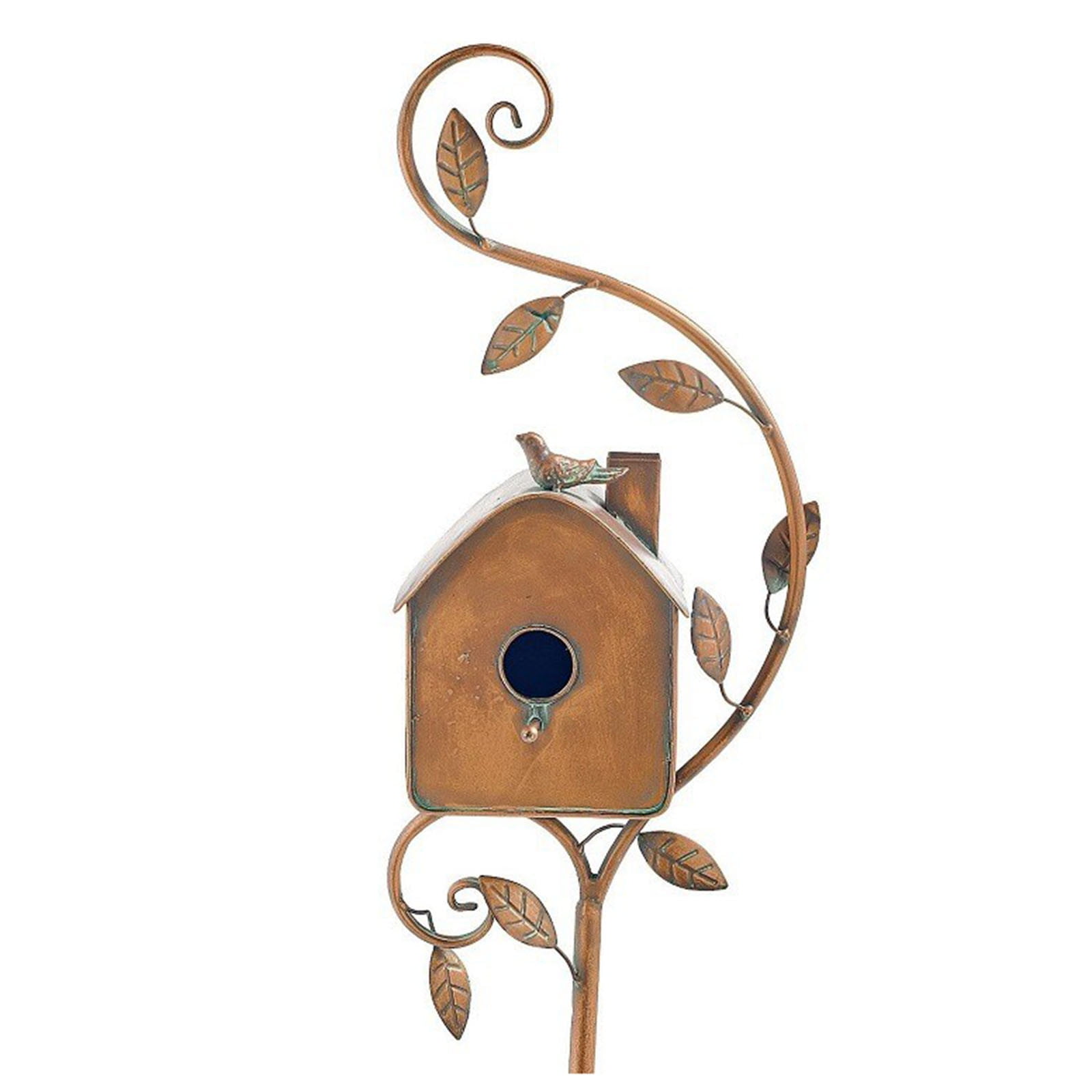Quistrepon Birdhouse Garden Stakes, Metal Bird House with Pole, Large