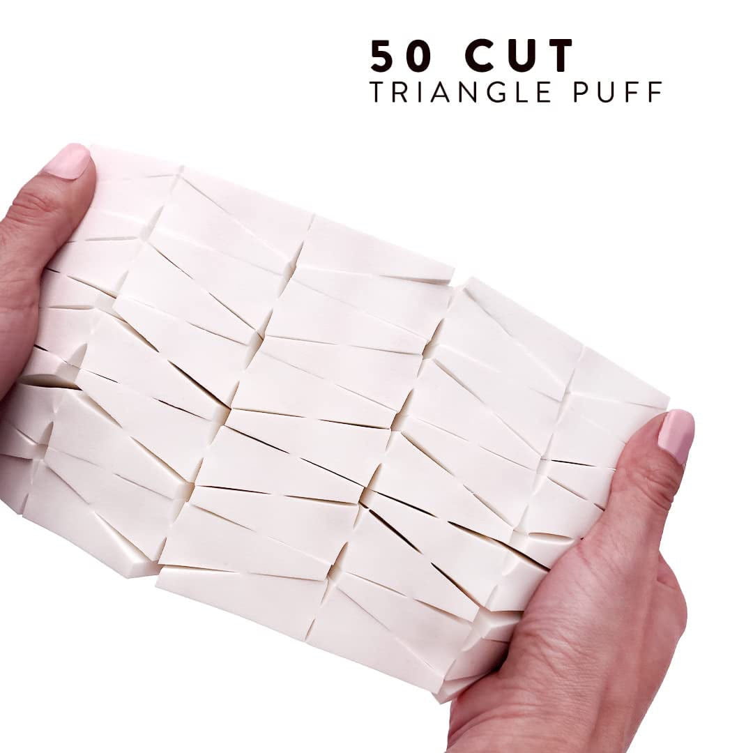 Quistrepon Makeup Sponge Mini Applicator Wedges, 50 Pieces Cosmetic Wedges Sponges, Wedge Beauty Sponge Disposable Makeup Applicator for Foundation Liquid