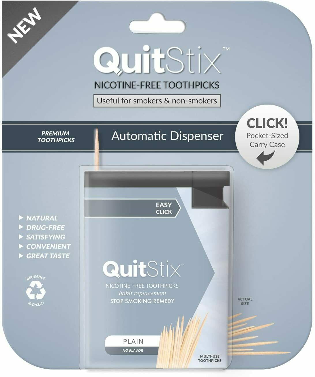 Quit Stix Craving Relief Toothpicks with Automatic Dispenser and