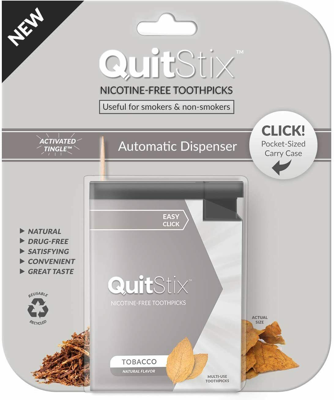 Quit Stix Craving Relief Toothpicks with Automatic Dispenser and