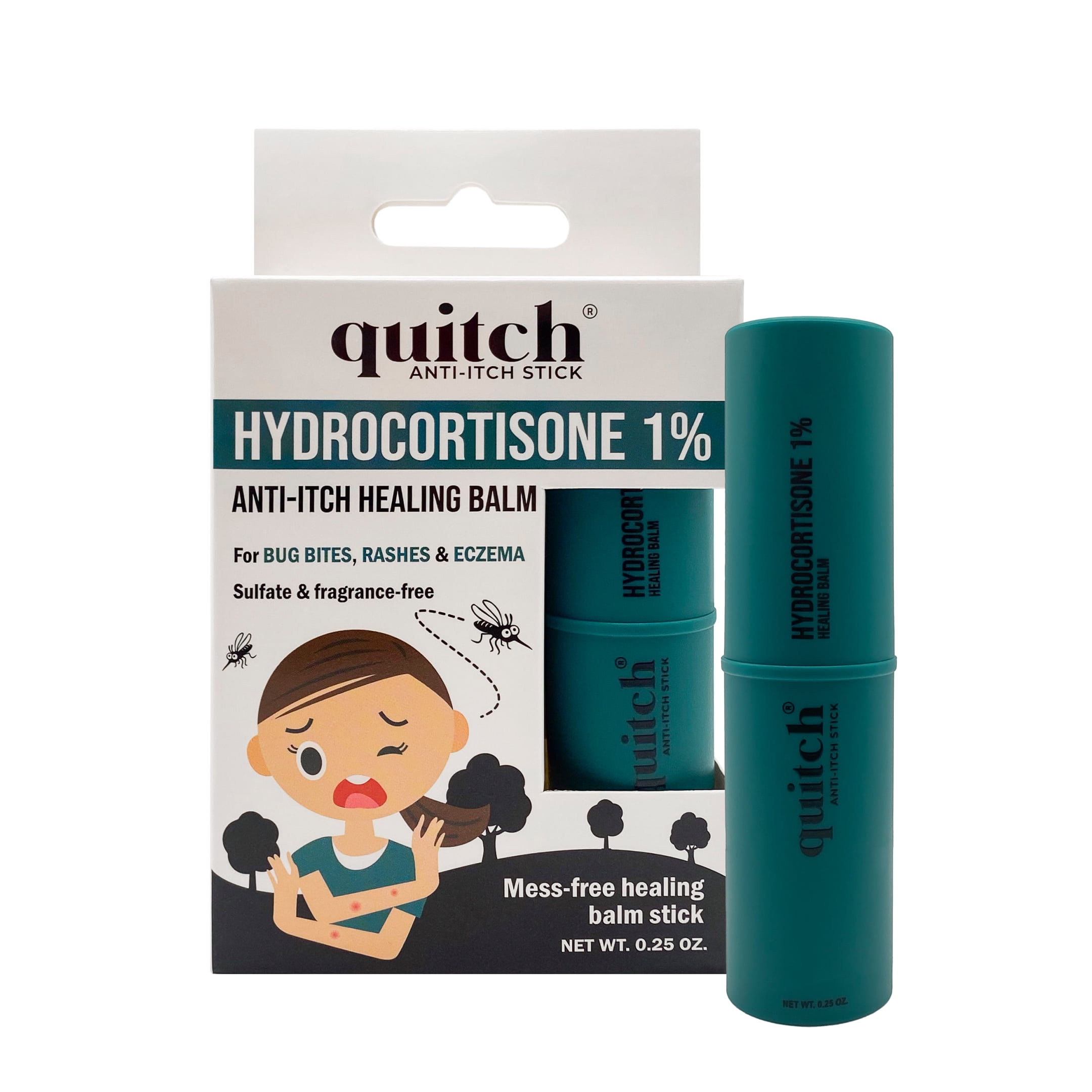 Quitch Hydrocortisone Healing Balm Stick, 0.25 oz