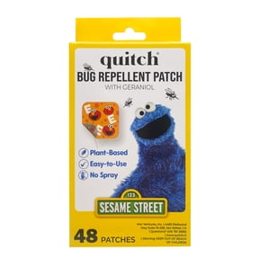 Quitch Sesame Street Bug Repellent Patch with Geraniol, No-Spray Plant Based Repellant Patches, 48 Count