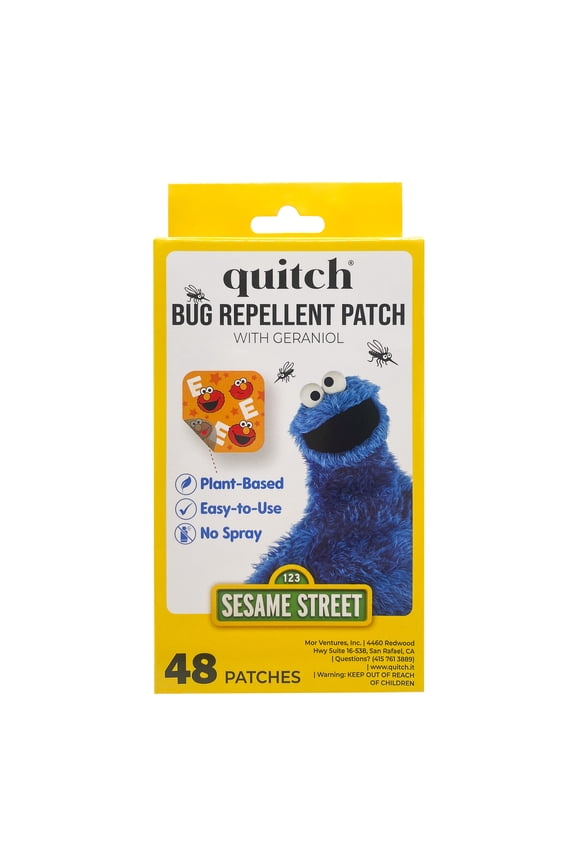 Sesame Street Bug Repellent Patch with Geraniol, No-Spray Plant Based Repellant Patches, 48 Count