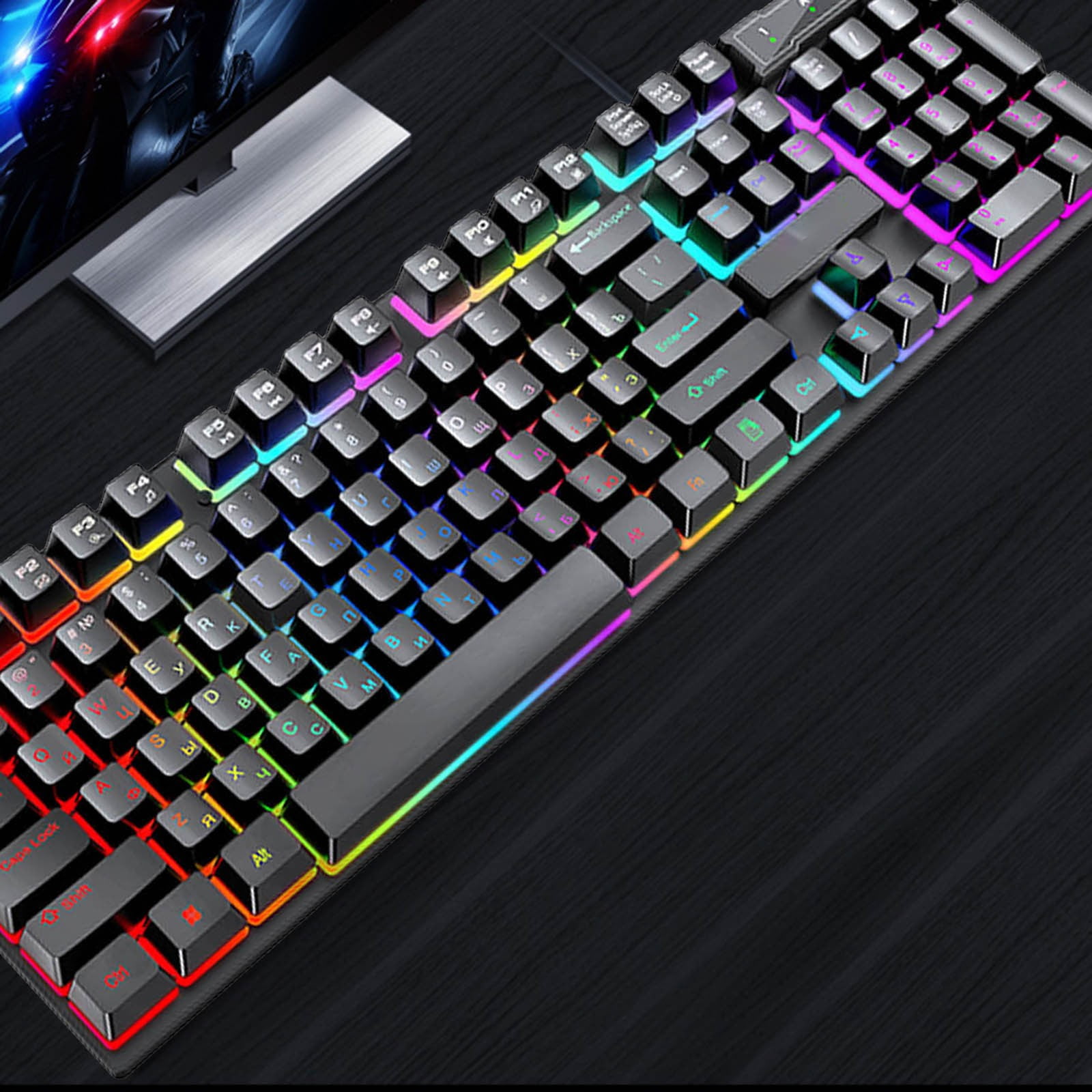 Quite Key Keyboard T Wolf TF200 Wired Luminous Keyboard And Set Gaming