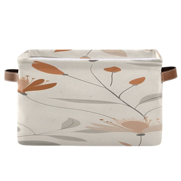 Quitely Elegant Flower Patterns Square Storage Bins with Handles Collapsible Containing Box 1 Pack