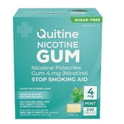 Quitine Nicotine Gum 2mg, Fruit Flavor, Stop Smoking Aid – Relieve Nicotine Cravings with Effective, Affordable NRT | Long-Lasting Flavor, 240 Count, Traditional Gum to Support Your Quit Journey