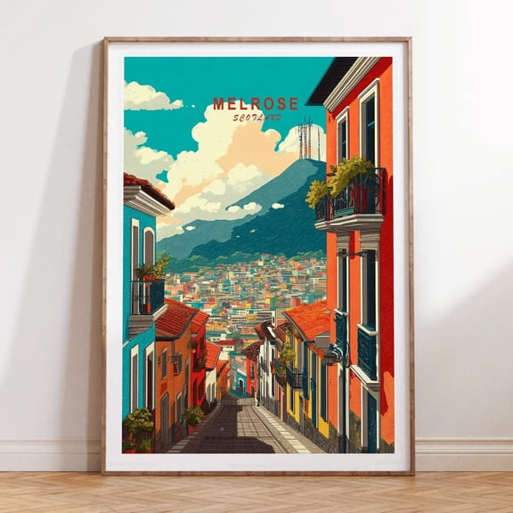 Quito Ecuador Andean Mountain Cityscape Print, Unframed Paper Print Size 8x12