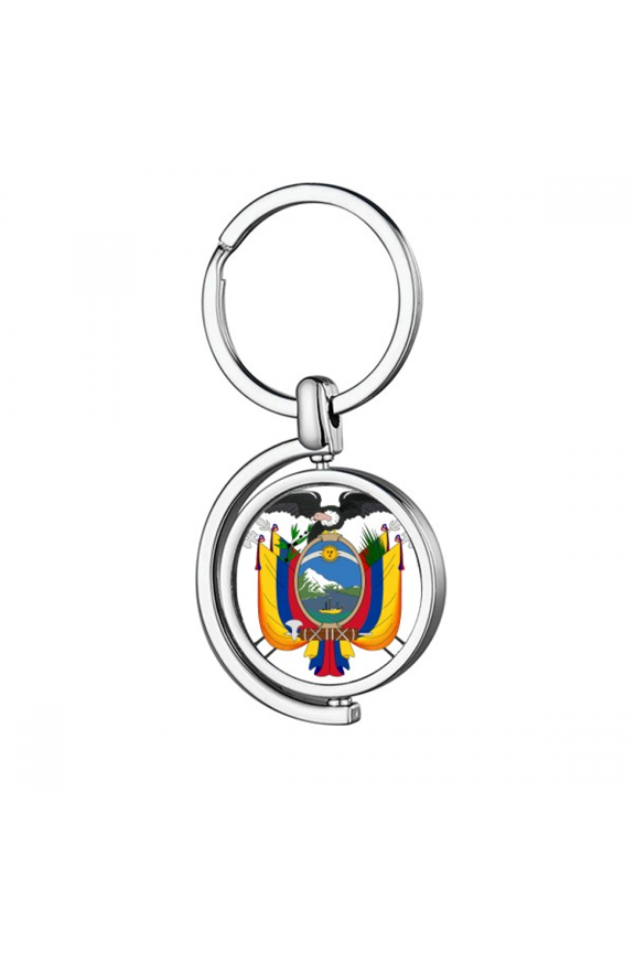 Quito Ecuador National Emblem Rotating Keychain Metal Keyring Holder