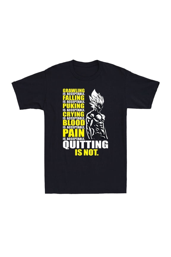 Quitting Is Not Acceptable, Anime Gym and Workout Motivation Retro Men's T-Shirt
