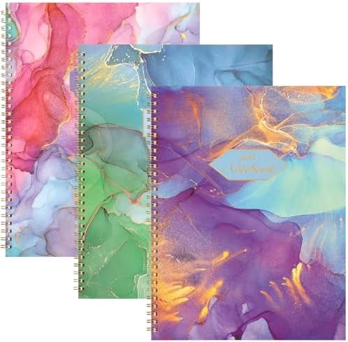 Quivanta 3 Pack Spiral Notebook College Ruled Notebook, Aesthetic Journaling Notebooks for Work School Office Home, 3 x 120 Pages, 8.5 x 11 Inches Notebooks for Valentine Gifts