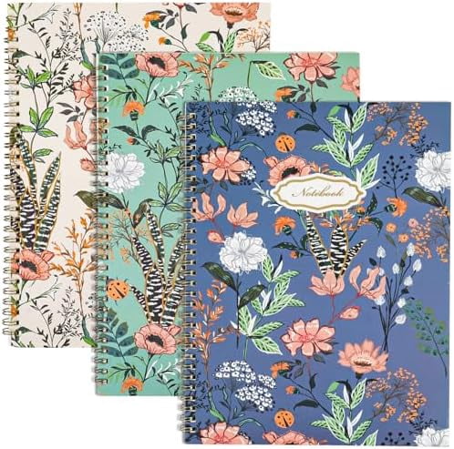 Quivanta 3 Pack Spiral Notebook Journal for Women College Ruled Notebook 120 Pages A4 Aesthetic Journaling Notebooks for Work School Office Home, 8.5 x 11 Inches Notebooks for Valentine Gifts