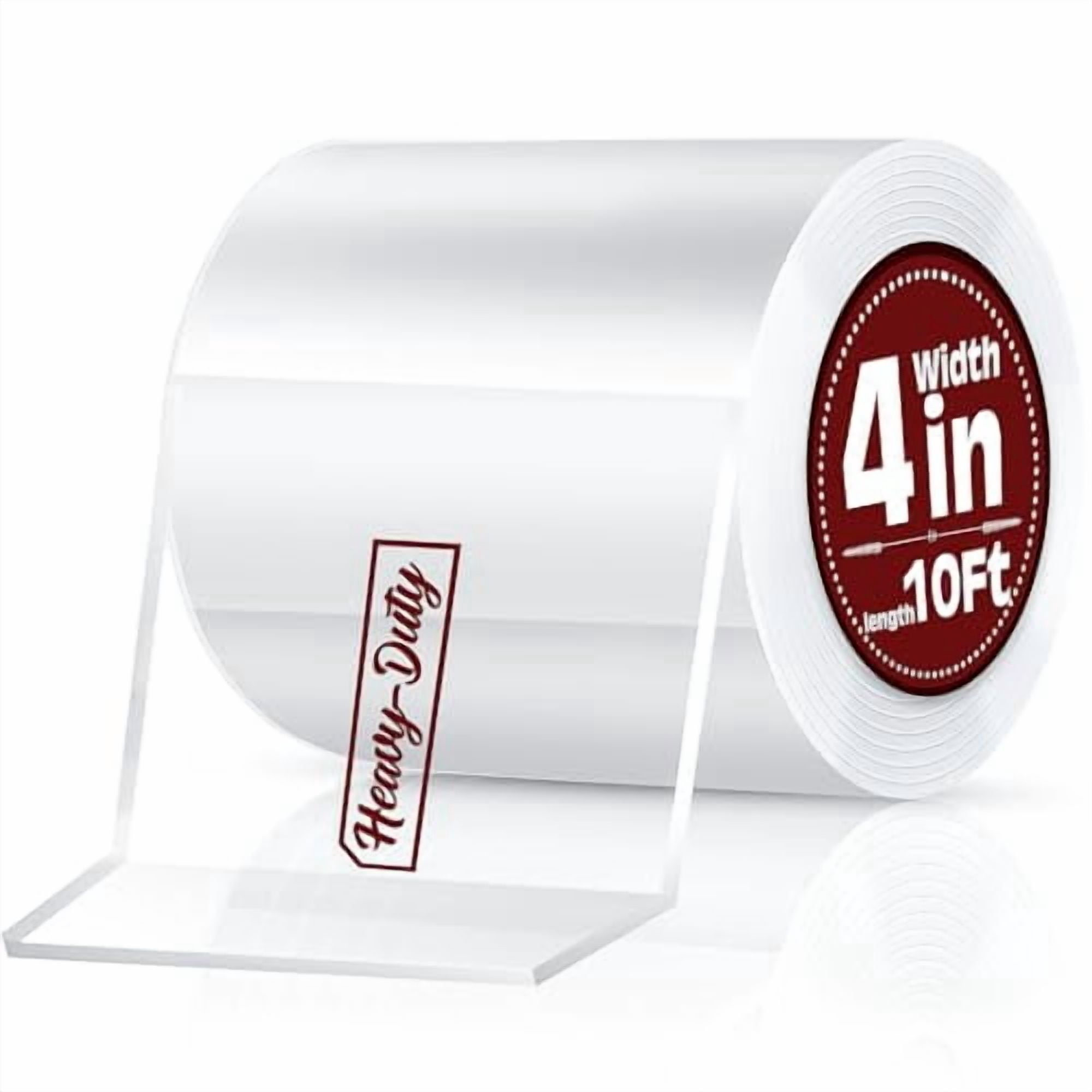 Quivanta 4In x 10Ft Double Sided Tape Heavy Duty, Clear Removable Nano Tape, Multipurpose Mounting Tape for Home and Office