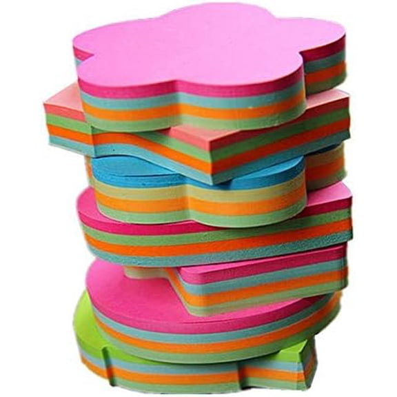 Quivanta 6 Pads Creative Sticky Notes 3x3 Self-Stick Notes for Home, Office,100 Sheets/Pad, 'Butterflie', 'Clothe', 'Heart', 'Leaves', 'Apple', 'Strawberry', 'Bear', 'Plum Flower',etc. Shapes Random