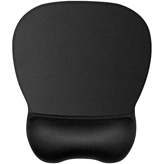 Quivanta Ergonomic Mouse Pad with Gel Wrist Support, Comfortable Mousepad with Smooth Wrist Rest Surface and Non-Slip PU Base for Pain Relief Computer Laptop Office Home Black, 9.2 x 8.1 in