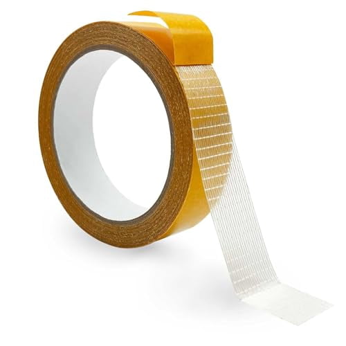 Quivanta Extra Strong Double Sided Fabric Tape, 1inch x 33FT(10m), Heavy Duty for Clothes & Carpet, High Stickness, Ideal for Multiple Surfaces