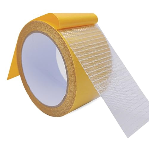 Quivanta Extra Strong Double Sided Fabric Tape Heavy Duty for Clothes,Double Stick Fabric Tape for Carpet/Clothing 2inch x 33FT(10m) High Stickness Strong 2 Sided Tape