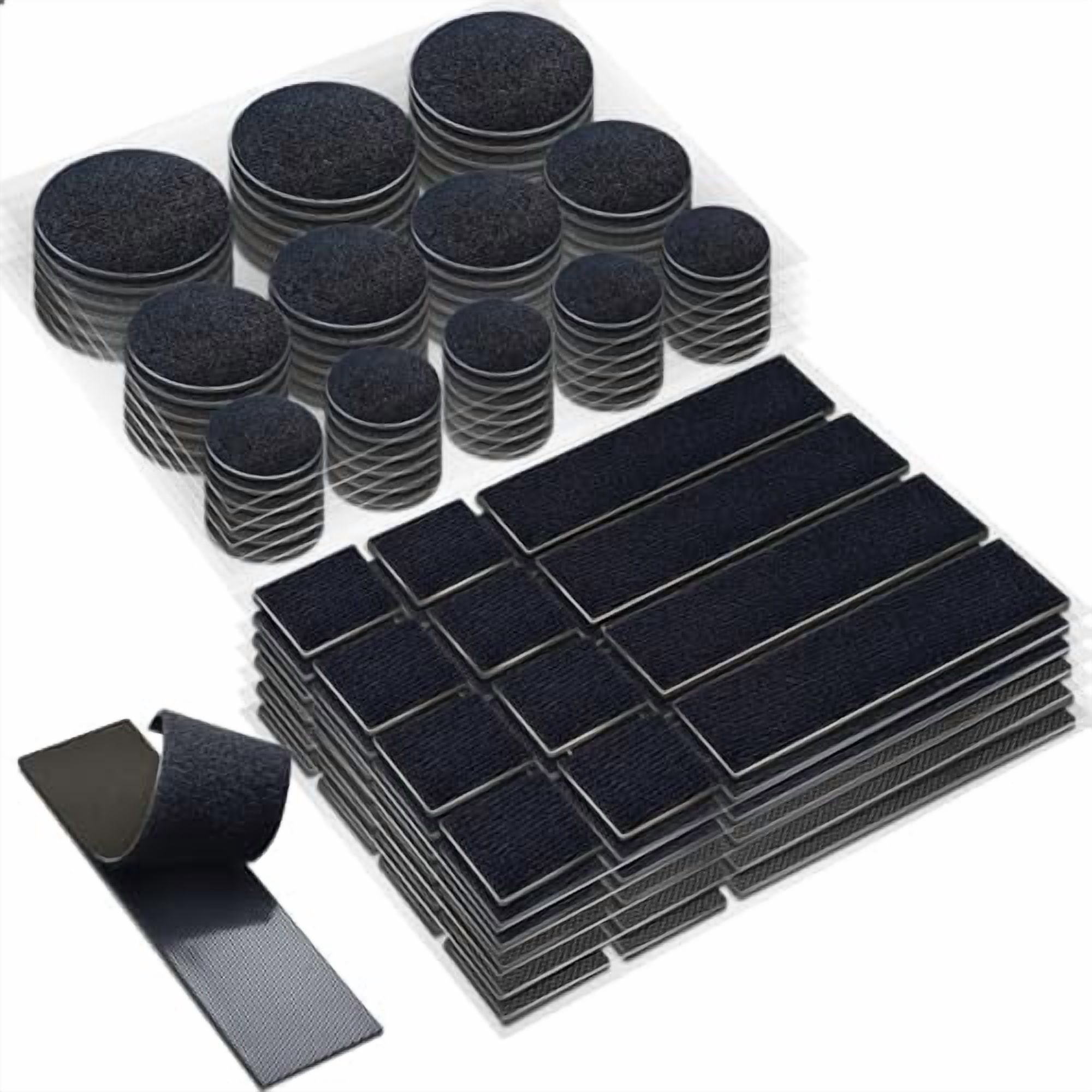 Quivanta Heavy Duty Hook and Loop Strips with High Adhesive, and Square Circle, Strong Mounting Tape for Home, Outdoor or Office Use, Black 72 Sets