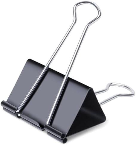 Quivanta Jumbo Binder Clips 3 inch (6 Pcs), Extra Large Binder Clips Giant for Office Supplies