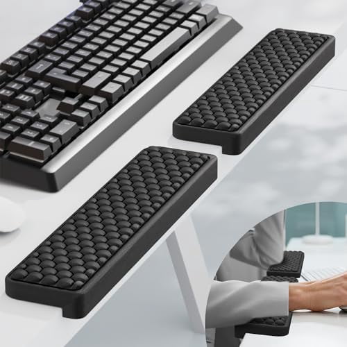 Quivanta L-Shaped Desk Elbow Pad for Desk, Memory Foam Elbow Support Padding with Non-Slip, 2-Piece Ergonomic Desk Edge Cushion, Wrist Comfort Support for Office Home (Honeycomb Texture)