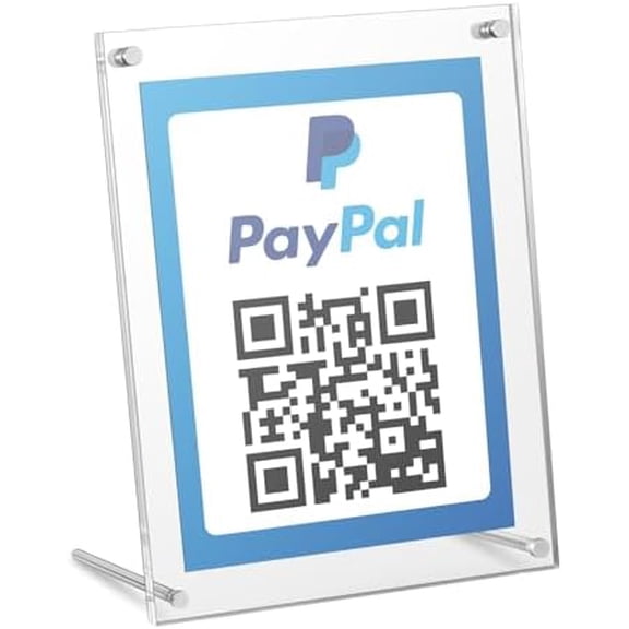 Quivanta QR Code Signs, 6 x 8 Inch Clear QR Code Menu with Metal Stand, Cash App Acrylic Holders - 1 Pack
