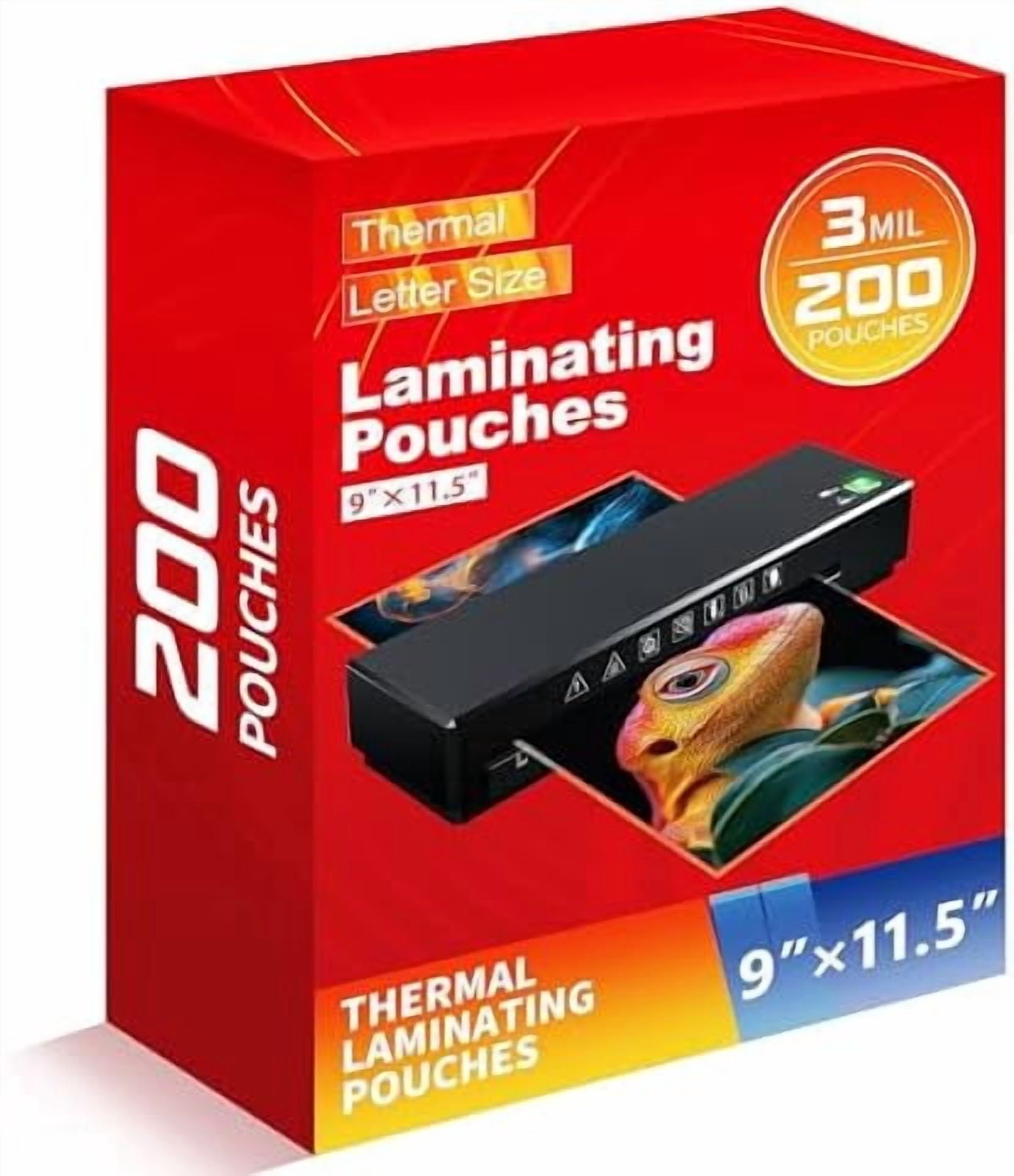 Quivanta Thermal Laminating Pouches,Hold 8.5 x 11 inch Sheets 200 Pack,3 Mil Clear Thermal Laminate Pouches 9x11.5 inch Lamination Sheet Paper
