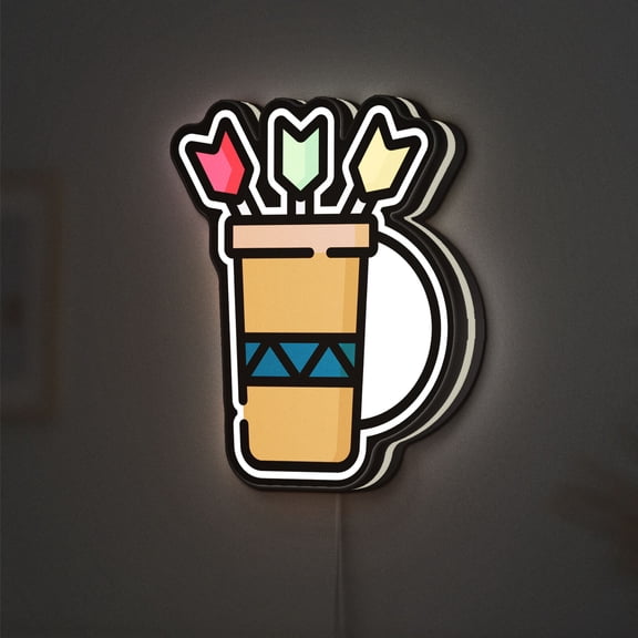 Quiver 3D Novelty Light Box, Arrow and Archery Themed Lamp, Sports and Hunting-Inspired Wall Decor (Width 20 inch, 50cm)