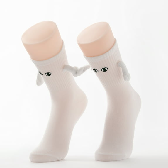 Quivnbaro Cute and Funny Hand-Holding Socks – The Perfect Gift for Friends and Couples! 3Pairs Shoesize6-12
