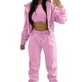 thumbnail image 1 of Quixlent 3 Piece Sweatsuits Set for Women Fleece Zip Up Hoodie Sweatshirt Tank Top Jogger Sweatpants Set Fall Casual Tracksuit Outfits, 1 of 6