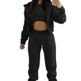 thumbnail image 1 of Quixlent 3 Piece Sweatsuits Set for Women Fleece Zip Up Hoodie Sweatshirt Tank Top Jogger Sweatpants Set Fall Casual Tracksuit Outfits, 1 of 7