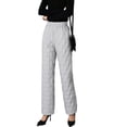 thumbnail image 1 of Quixlent Autumn Winter Cotton Pants Rhombus Quilted Straight Wide Leg Long Pants with Pockets Solid Color Thickened Warm Trousers, 1 of 7