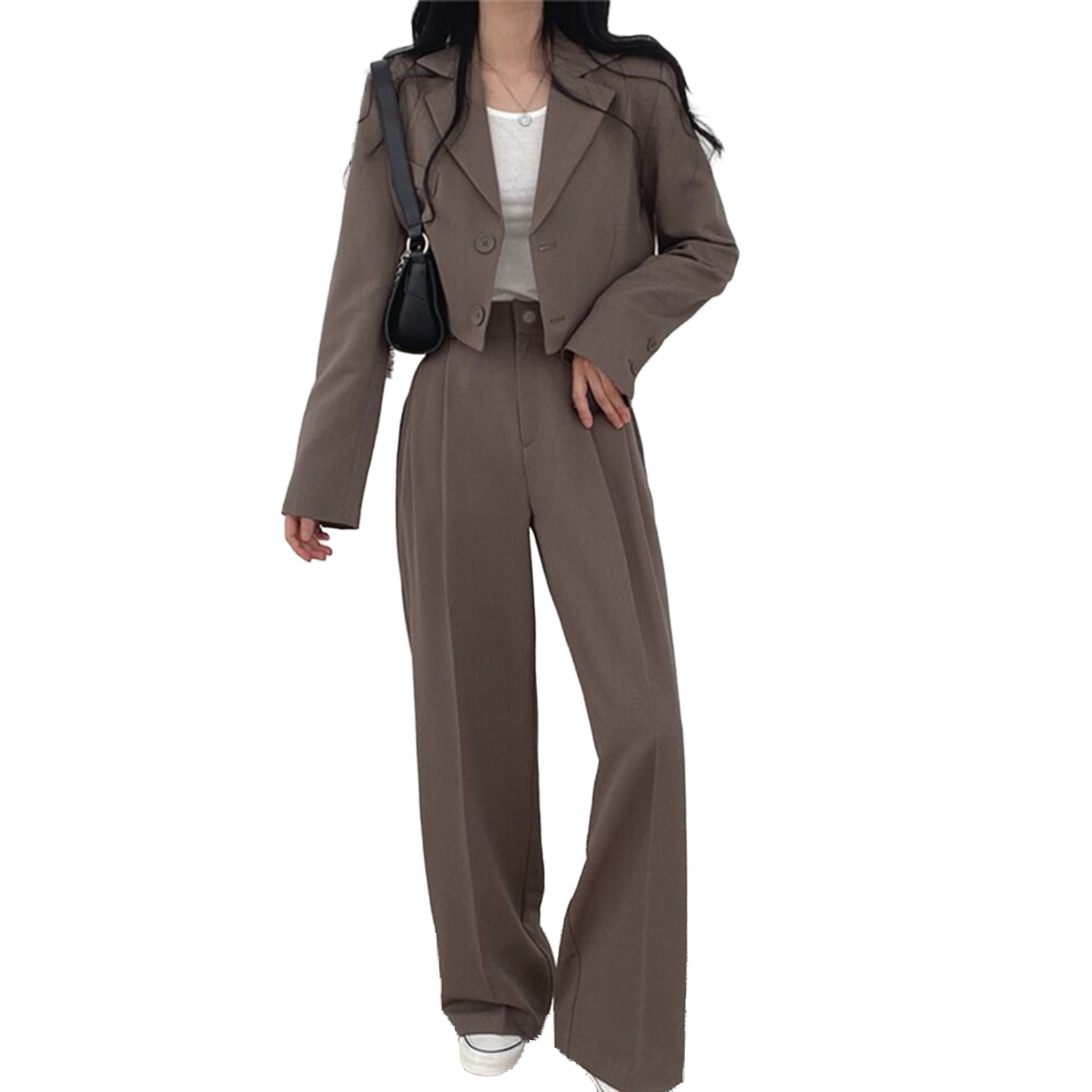 Quixlent Business Casual Outfits For Women Cropped Blazer Jackets Wide Quixlent Business Casual Outfits For Women Cropped Blazer Jackets Wide
