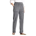 thumbnail image 1 of Quixlent Corduroy Casual Pants Elastic Waist Women Long Pants with Pockets Solid Color Straight Leg Commuting Office Travel Slacks, 1 of 8