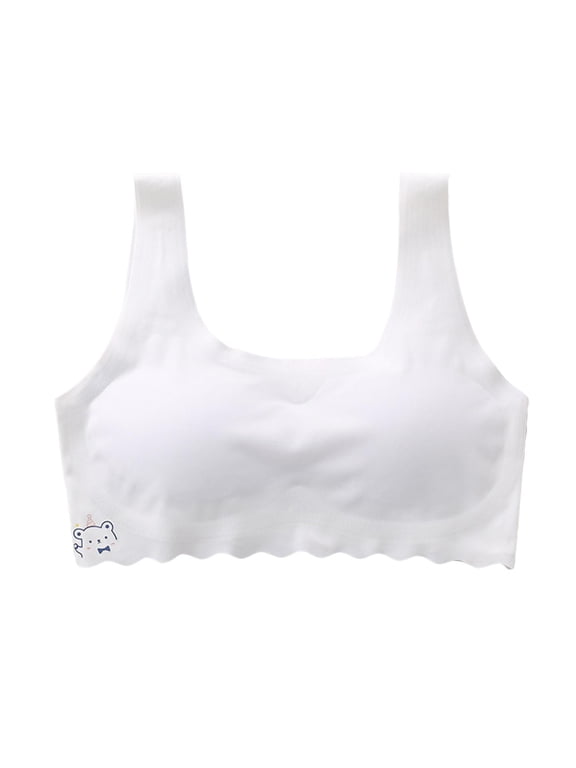 Girl Development Period Bra with Wide Elastic Straps Seamless Breast Support And Coverage No Steel Rings Natural Shape High Stretchability All-Day Comfort Student Vest Bra