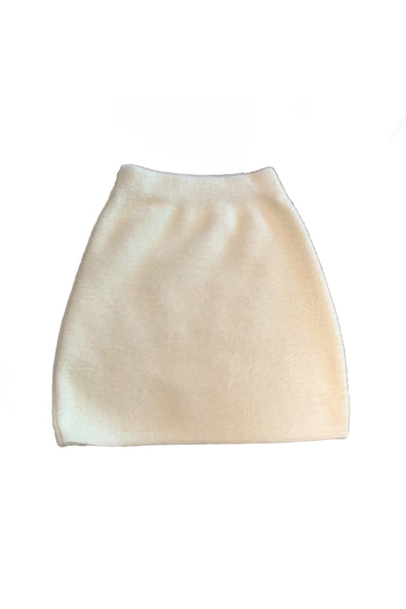 Mini Skirt Solid Color Imitation Mink Fleece High-Waisted Winter Skirt Hip Wrapped Short Skirt Commuting Street Daily Wear