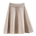 thumbnail image 1 of Quixlent Skater Skirt Solid Color High Waist Women A-Line Skirt Large Hem Design Autumn Winter Mini Skirt Daily Wear, 1 of 8