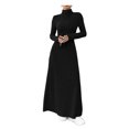 thumbnail image 1 of Quixlent Sweater Dress for Women Casual Long Sleeve High Neck Ribbed Knit A-Line Dress Fall Winter Pullover Tunic Maxi Dress, 1 of 8