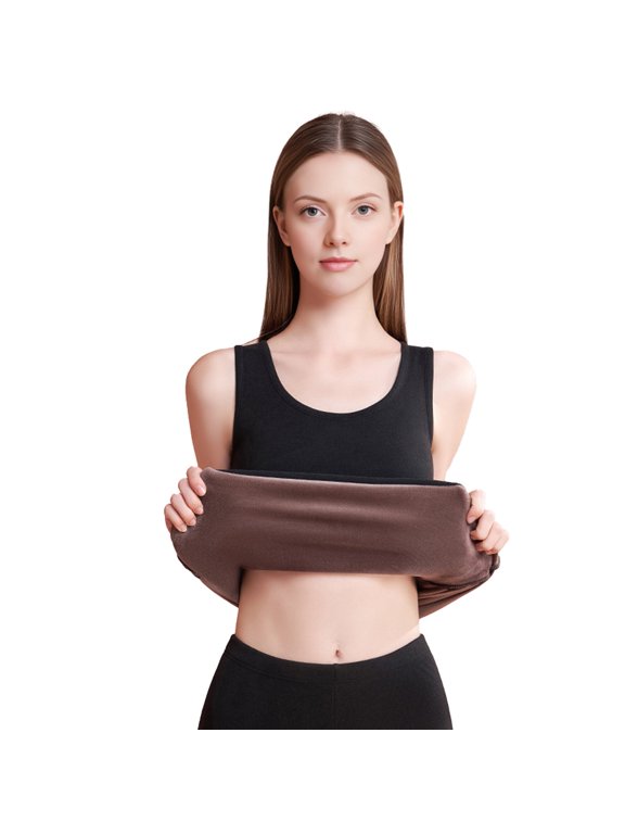 Thermal Tank Top for Women Fleece Lined Sleeveless Undershirt Crew Neck Camisole Warm Base Layer Slim Fit Underwear Tops