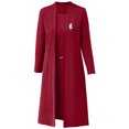 thumbnail image 1 of Quixlent Women Dress Coat Suit Spring Fall Elegant Solid Color Middle-age Ladies Female Open Front Long Cardigan O Neck Sleeveless Dress Kit, 1 of 8