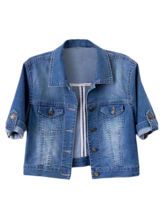 Women Jacket Turn-down Collar Long Sleeve Single-breasted Solid Color Buttons Chest Pockets Loose Fit Hip Hop Streetwear Lady Coat
