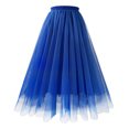 thumbnail image 1 of Quixlent Women Mesh Gauze Skirt Elastic High Waist Pleated A-line Skirt Solid Color Maxi Tulle Skirt Prom Clothes, 1 of 7