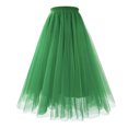 thumbnail image 1 of Quixlent Women Mesh Gauze Skirt Elastic High Waist Pleated A-line Skirt Solid Color Maxi Tulle Skirt Prom Clothes, 1 of 8