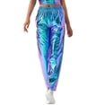 thumbnail image 1 of Quixlent Women Metallic Pants Elastic High Waist Casual Holographic Color Trousers Wide Leg Pockets Hip Hop Long Pants, 1 of 7