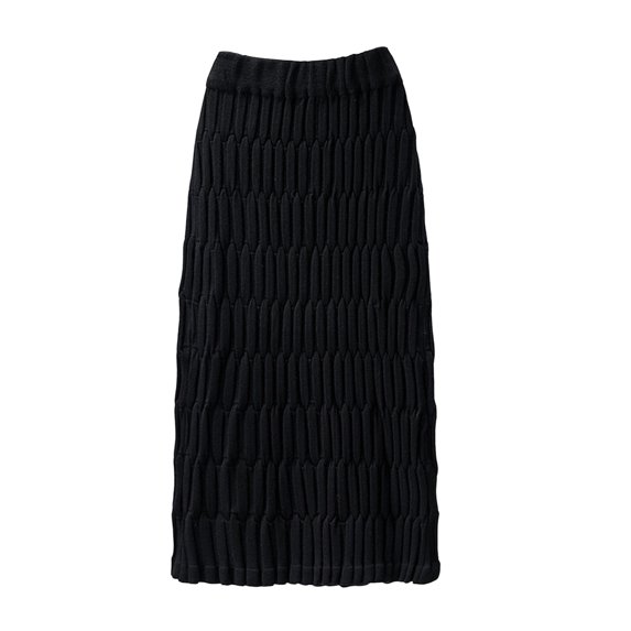 Quixlent Women Midi Skirt High Waist Straight Leg Hip Wrapped Knitting Skirt Solid Color Autumn Skirt Versatile Daily Wear