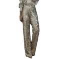 thumbnail image 1 of Quixlent Women Sequins Long Pants High Waist Slim Fit Shining Trousers Solid Color Elastic Flared Pants Streetwear, 1 of 8