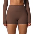 thumbnail image 1 of Quixlent Women Sports Shorts High Waist Yoga Shorts Body Shaping Peach Butt Effect Tummy Control Shorts Elastic Waistband Solid Color Cropped Pants for Running Exercise, 1 of 8