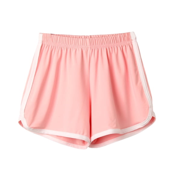 Quixlent Sports Shorts Breathable Quick-Drying Lightweight Fabric Women Shorts Elastic Waistband Side Stripes Design Running Shorts