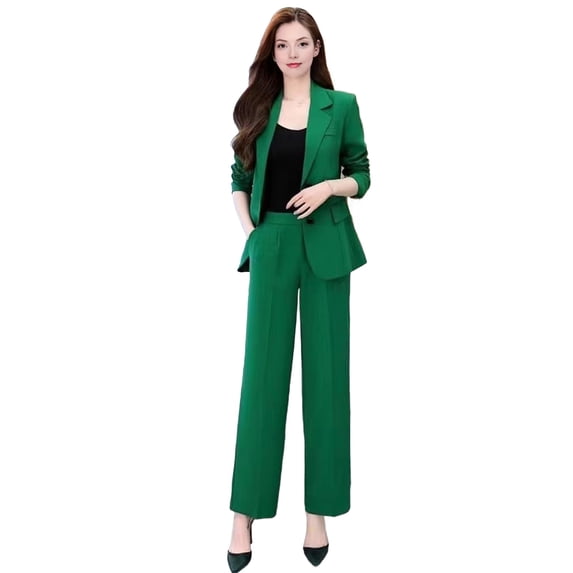 Quixlent Women's 2 Piece Suits Set Casual Long Sleeve Blazer with Pants Business Outfits Formal Office Work Sets