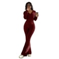 thumbnail image 1 of Quixlent Women's 2 Piece Sweatsuits Zip Up Hoodies And Bell Bottom Pants Ribbed Knit Outfits Sexy Bodycon Workout Tracksuits, 1 of 8