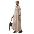 thumbnail image 1 of Quixlent Women's Cotton Linen Shirt Dress Casual Rolled-Up Sleeve Button Dowm Maxi Dress Summer Loose Tunic Shift Dress, 1 of 8