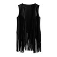 thumbnail image 1 of Quixlent Women's Fringe Vest Retro Sleeveless Jacket Cowgirl Western Outfits Open Front Tassel Cardigan Outerwear, 1 of 8